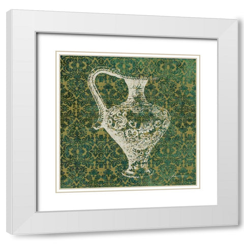 Patterned Bottles III White Modern Wood Framed Art Print with Double Matting by Burghardt, James