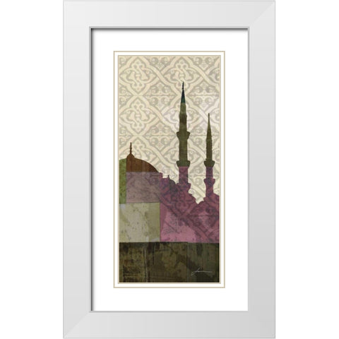 Eastern Spires I White Modern Wood Framed Art Print with Double Matting by Burghardt, James