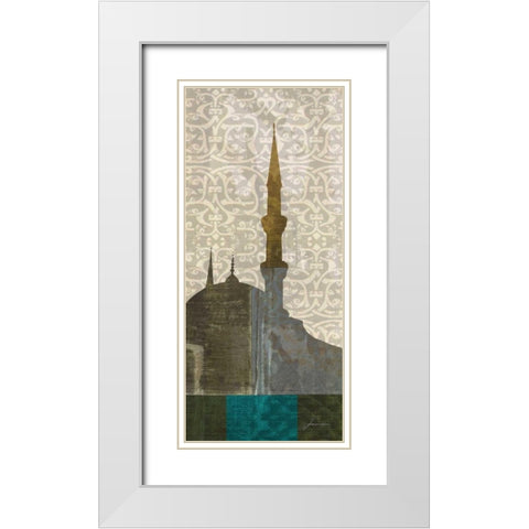 Eastern Spires II White Modern Wood Framed Art Print with Double Matting by Burghardt, James