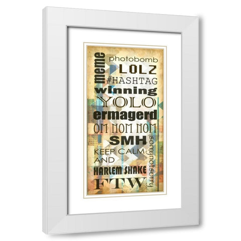 Urban Chevron Phrases I White Modern Wood Framed Art Print with Double Matting by Vision Studio