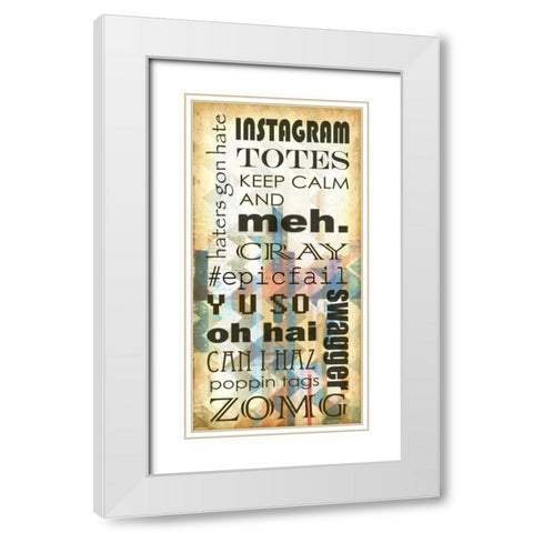 Urban Chevron Phrases II White Modern Wood Framed Art Print with Double Matting by Vision Studio