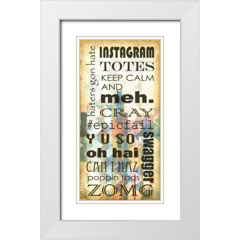 Urban Chevron Phrases II White Modern Wood Framed Art Print with Double Matting by Vision Studio