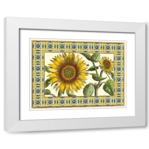 Classical Sunflower I White Modern Wood Framed Art Print with Double Matting by Vision Studio