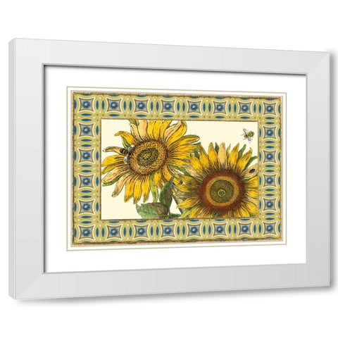 Classical Sunflower II White Modern Wood Framed Art Print with Double Matting by Vision Studio