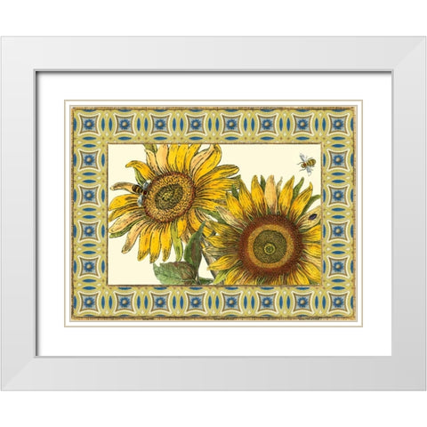 Classical Sunflower II White Modern Wood Framed Art Print with Double Matting by Vision Studio