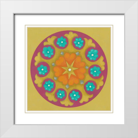 Celebration Suzani I White Modern Wood Framed Art Print with Double Matting by Zarris, Chariklia