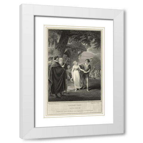 Winters Tale White Modern Wood Framed Art Print with Double Matting by Unknown