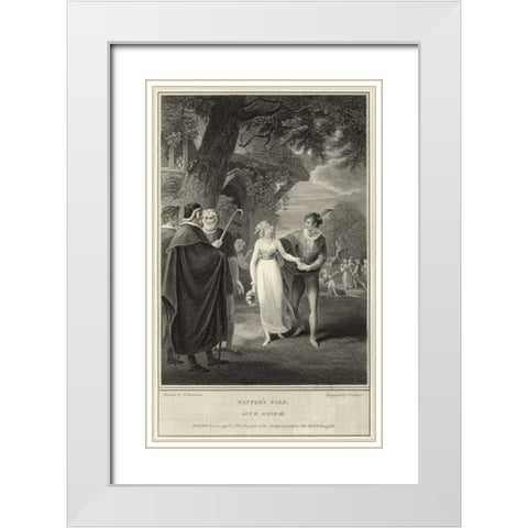 Winters Tale White Modern Wood Framed Art Print with Double Matting by Unknown
