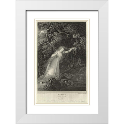 Hamlet White Modern Wood Framed Art Print with Double Matting by Unknown