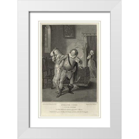 Twelth Night White Modern Wood Framed Art Print with Double Matting by Unknown