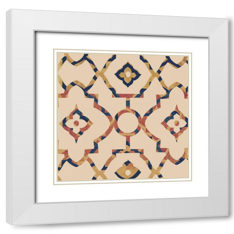 Morocco Tile II White Modern Wood Framed Art Print with Double Matting by Mountain, Ricki