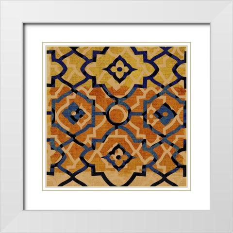 Morocco Tile VI White Modern Wood Framed Art Print with Double Matting by Mountain, Ricki
