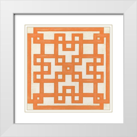 Maze Motif I White Modern Wood Framed Art Print with Double Matting by Vess, June Erica