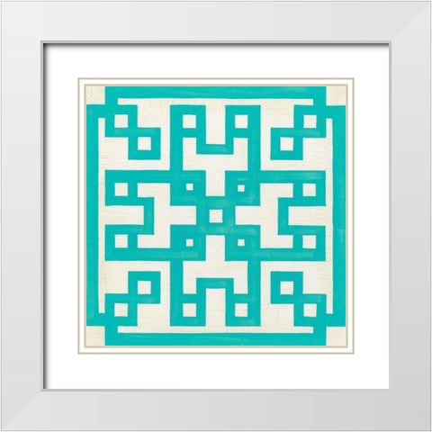 Maze Motif III White Modern Wood Framed Art Print with Double Matting by Vess, June Erica