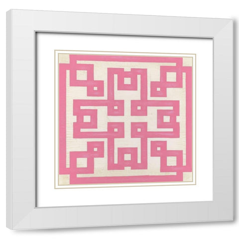 Maze Motif V White Modern Wood Framed Art Print with Double Matting by Vess, June Erica
