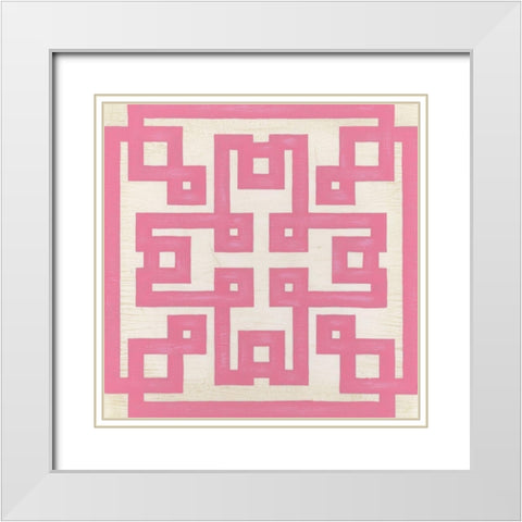 Maze Motif V White Modern Wood Framed Art Print with Double Matting by Vess, June Erica