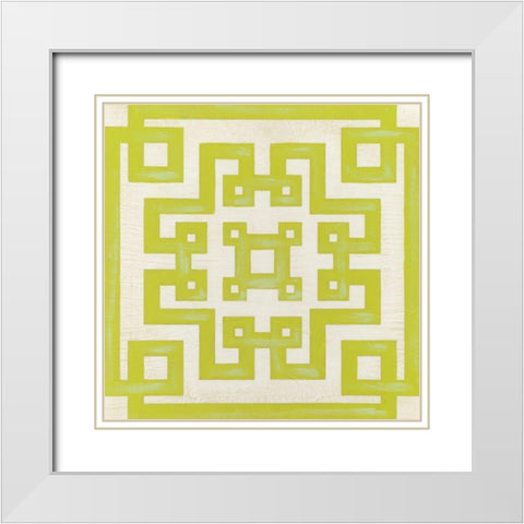 Maze Motif VI White Modern Wood Framed Art Print with Double Matting by Vess, June Erica