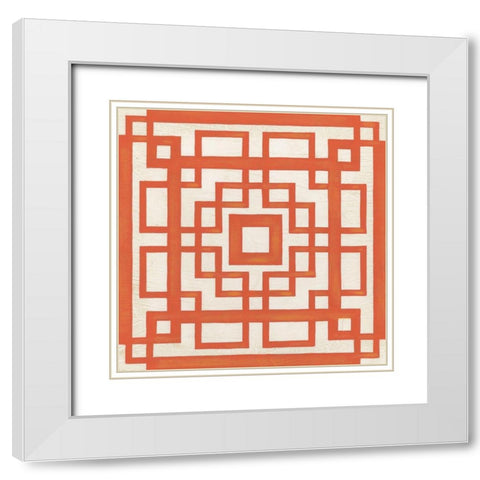 Maze Motif IX White Modern Wood Framed Art Print with Double Matting by Vess, June Erica