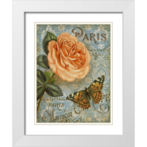 Memories of Paris I White Modern Wood Framed Art Print with Double Matting by White, Abby