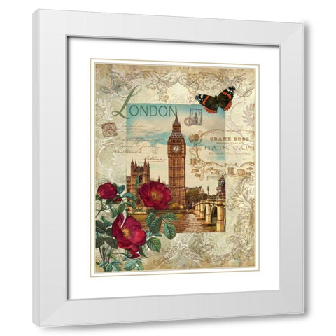 Eternal London White Modern Wood Framed Art Print with Double Matting by White, Abby