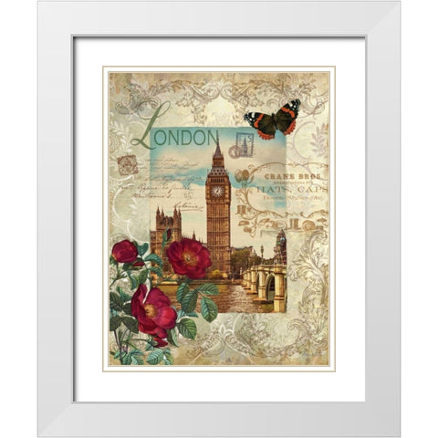 Eternal London White Modern Wood Framed Art Print with Double Matting by White, Abby