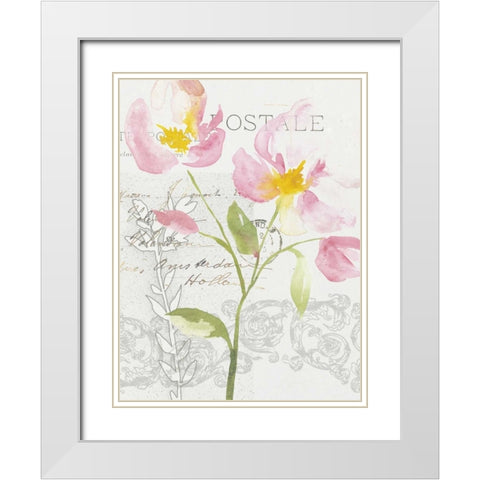 Romantic Watercolor I White Modern Wood Framed Art Print with Double Matting by Mosley, Kiana