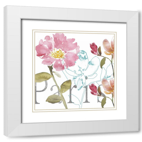Paris by Day II White Modern Wood Framed Art Print with Double Matting by Mosley, Kiana