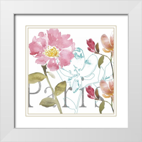 Paris by Day II White Modern Wood Framed Art Print with Double Matting by Mosley, Kiana