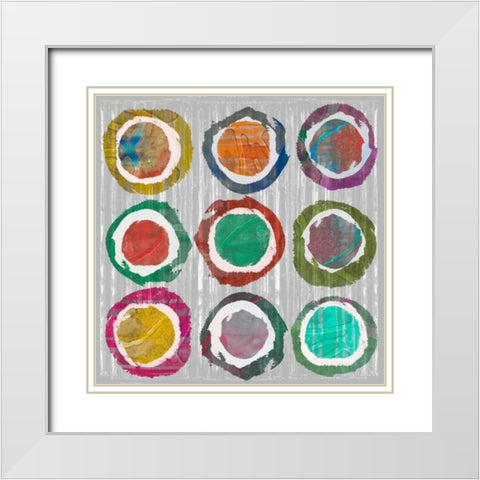 Jagged Circles II White Modern Wood Framed Art Print with Double Matting by Goldberger, Jennifer