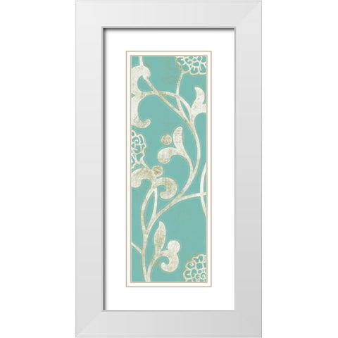 2-Up Teal Vine I White Modern Wood Framed Art Print with Double Matting by Wyatt Jr., Norman
