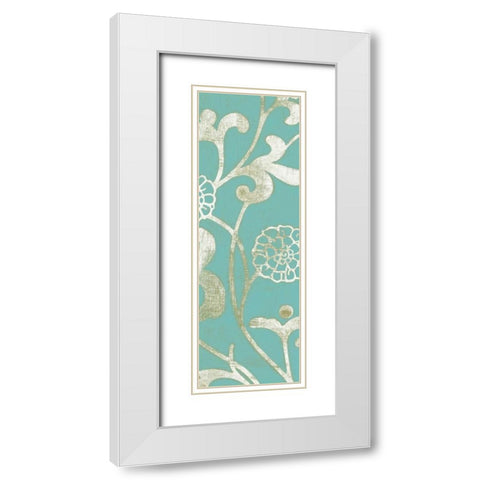 2-Up Teal Vine II White Modern Wood Framed Art Print with Double Matting by Wyatt Jr., Norman