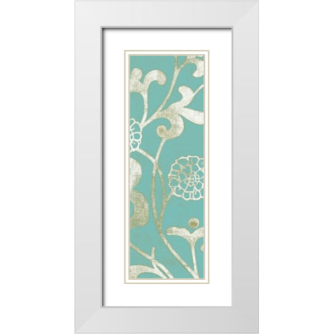 2-Up Teal Vine II White Modern Wood Framed Art Print with Double Matting by Wyatt Jr., Norman