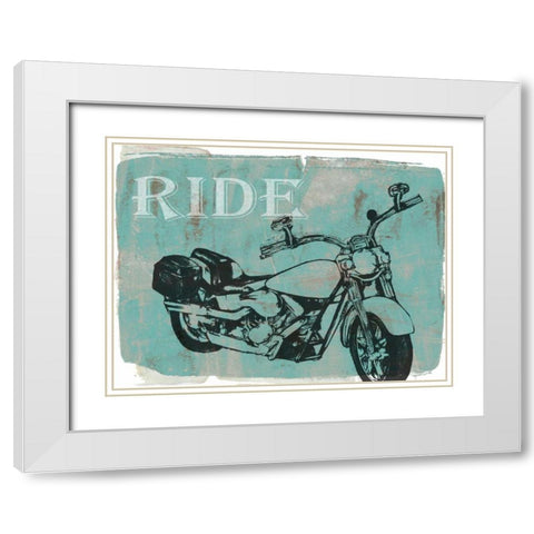 Motorcycle Ride I White Modern Wood Framed Art Print with Double Matting by Goldberger, Jennifer