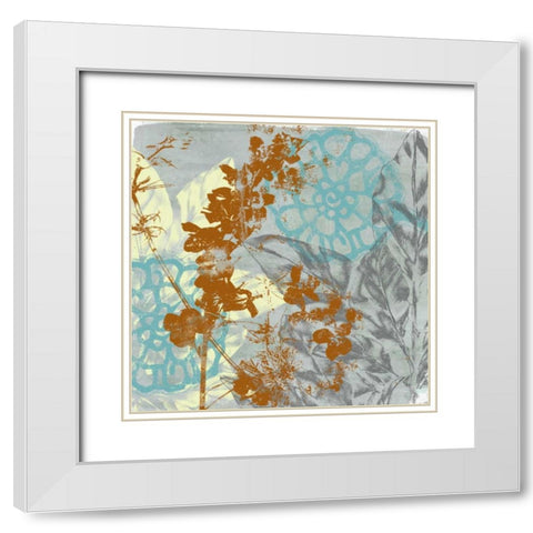 Tropical Interplay I White Modern Wood Framed Art Print with Double Matting by Goldberger, Jennifer