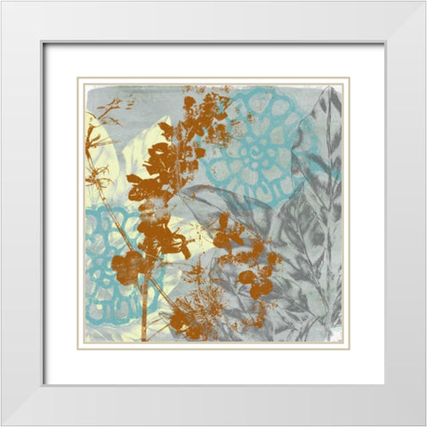 Tropical Interplay I White Modern Wood Framed Art Print with Double Matting by Goldberger, Jennifer