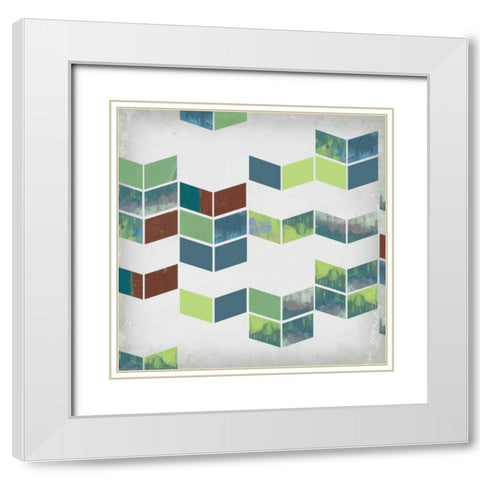 Broken Chevron I White Modern Wood Framed Art Print with Double Matting by Goldberger, Jennifer