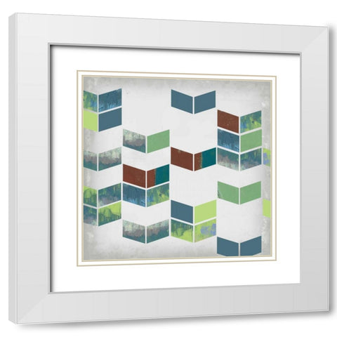 Broken Chevron II White Modern Wood Framed Art Print with Double Matting by Goldberger, Jennifer