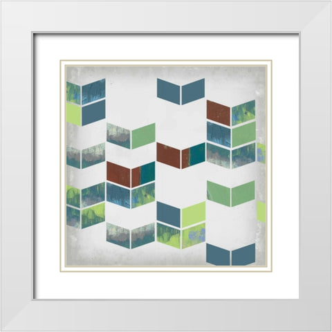 Broken Chevron II White Modern Wood Framed Art Print with Double Matting by Goldberger, Jennifer