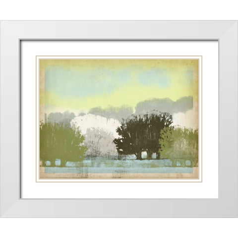 Serene Park II White Modern Wood Framed Art Print with Double Matting by Vision Studio