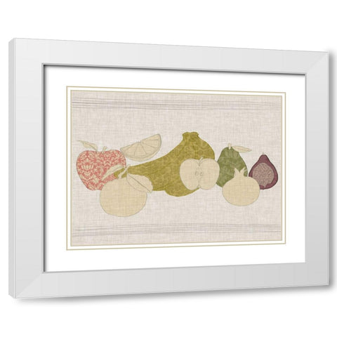 Contour Fruits and Veggies I White Modern Wood Framed Art Print with Double Matting by Vision Studio