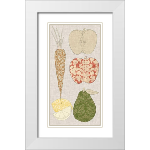 Contour Fruits and Veggies VII White Modern Wood Framed Art Print with Double Matting by Vision Studio