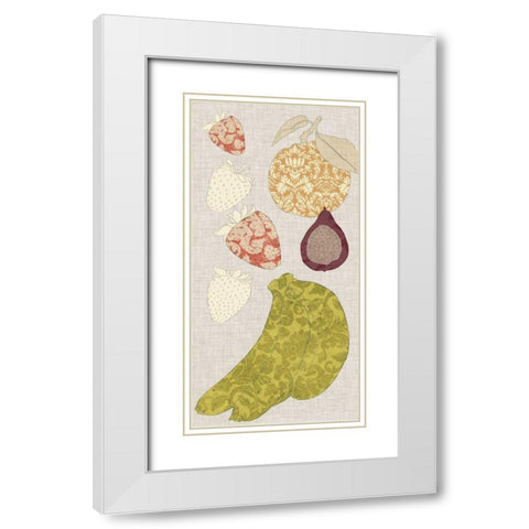 Contour Fruits and Veggies VIII White Modern Wood Framed Art Print with Double Matting by Vision Studio