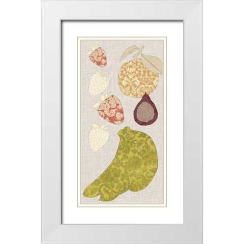 Contour Fruits and Veggies VIII White Modern Wood Framed Art Print with Double Matting by Vision Studio