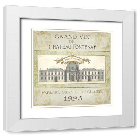 White Wine Labels II White Modern Wood Framed Art Print with Double Matting by Vess, June Erica