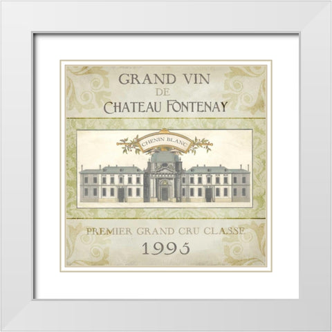 White Wine Labels II White Modern Wood Framed Art Print with Double Matting by Vess, June Erica