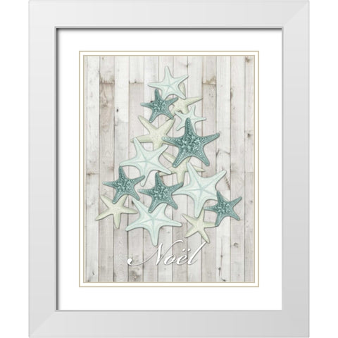 Coastal Christmas IV White Modern Wood Framed Art Print with Double Matting by Vision Studio
