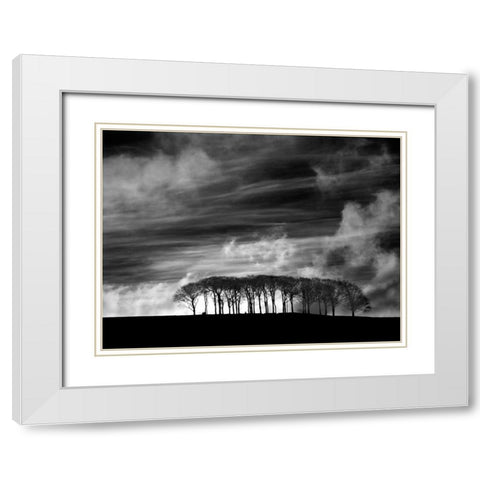 Early Morning Clouds White Modern Wood Framed Art Print with Double Matting by Henson, Martin