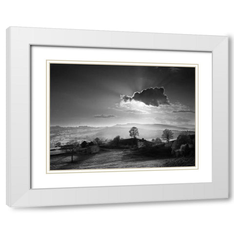 Light from Behind White Modern Wood Framed Art Print with Double Matting by Henson, Martin