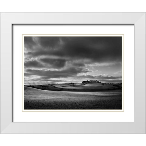Billings View White Modern Wood Framed Art Print with Double Matting by Henson, Martin