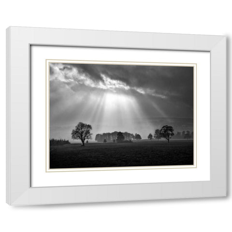Cloud Burst White Modern Wood Framed Art Print with Double Matting by Henson, Martin